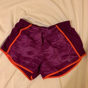Nike Dri-fit purple and orange shorts